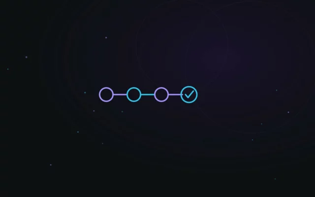 Illustration abstraite représentant un pipeline CI/CD avec une validation finale
