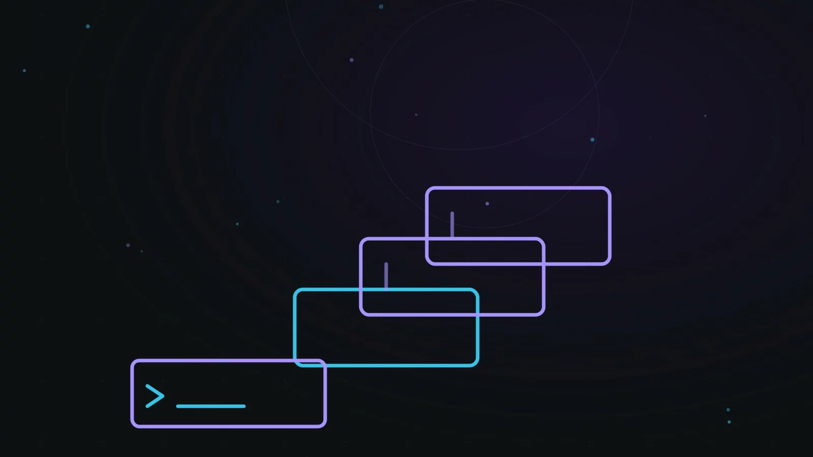 Illustration abstraite représentant des conteneurs Docker empilés et connectés