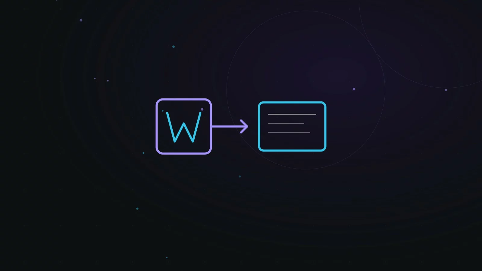 Illustration abstraite représentant un WordPress headless connecté à une interface via une API
