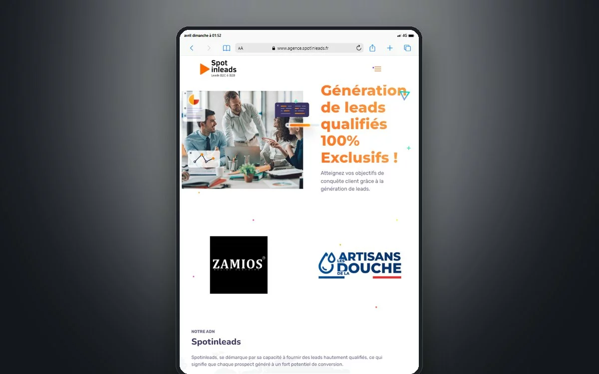 Aperçu du site Agence Spotinleads