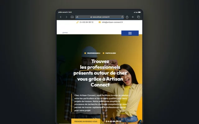 Aperçu du site Artisan Connect