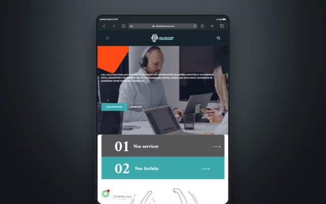 Aperçu du site Call Solution CA