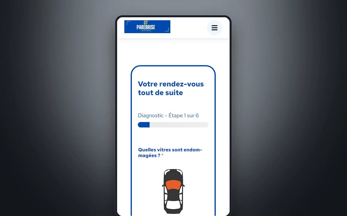 Aperçu du site Centre GT — Pare-brise (prise de RDV)