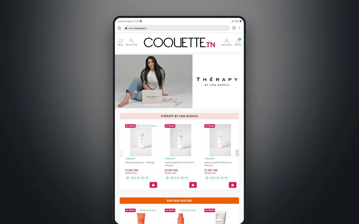 Aperçu du site Coquette.tn