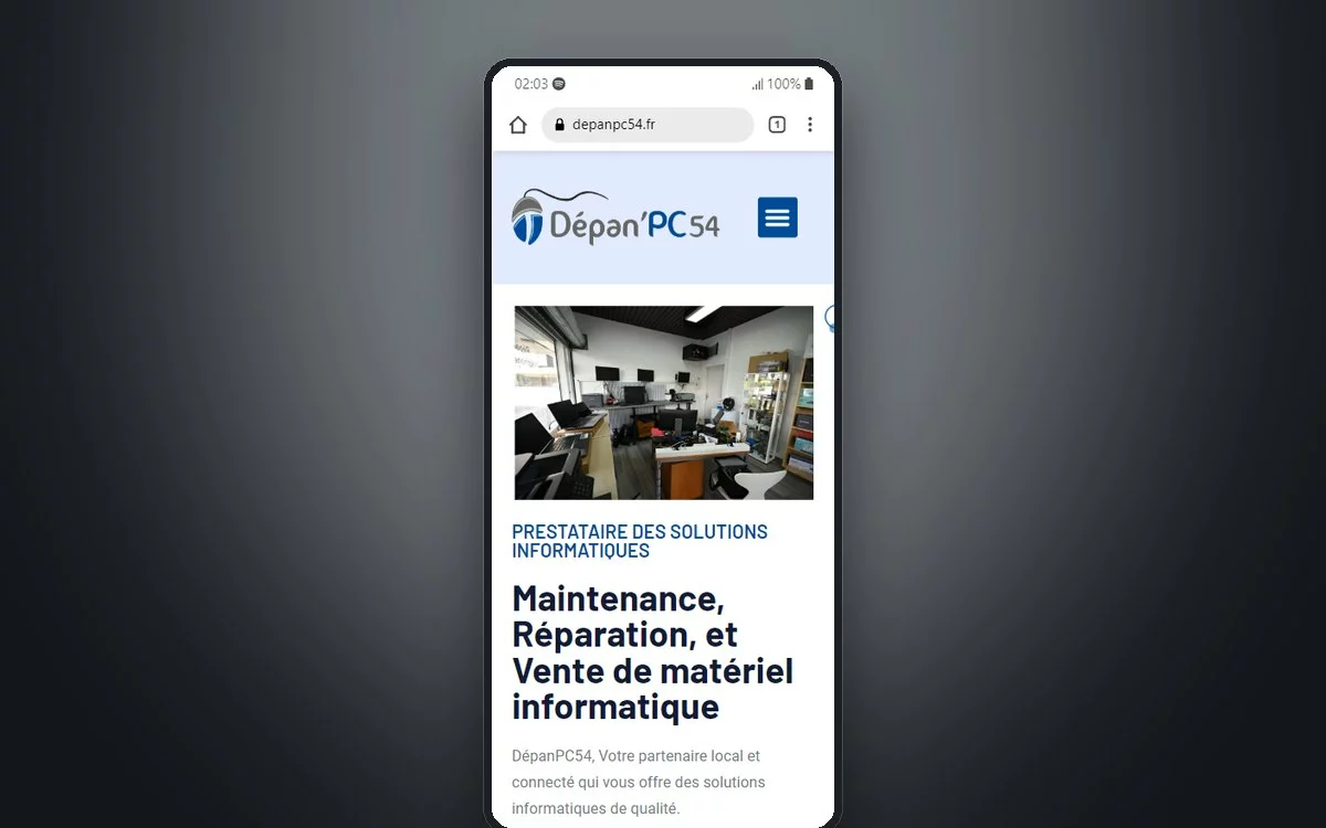Aperçu du site Dépan PC 54