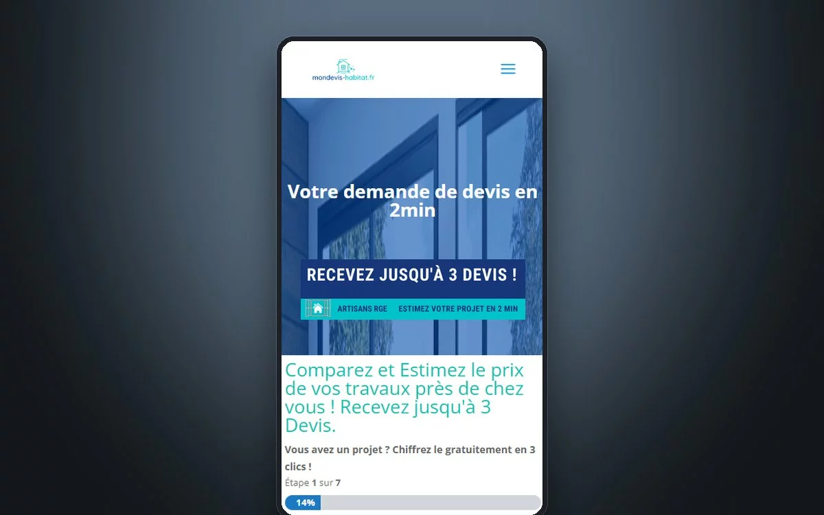 Aperçu du site Mon Devis Habitat