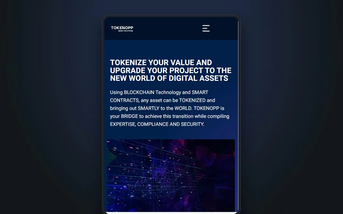 Aperçu du site Tokenopp