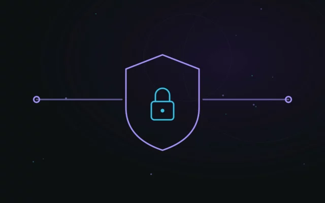 Illustration abstraite représentant la sécurité d'une API avec un bouclier et une clé