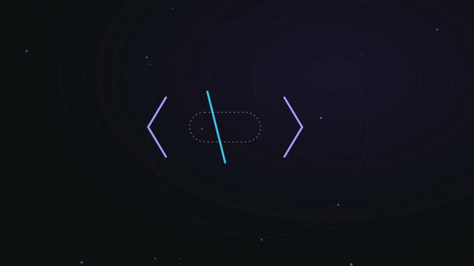 Illustration abstraite représentant des Web Components imbriqués autour d'un axe Angular